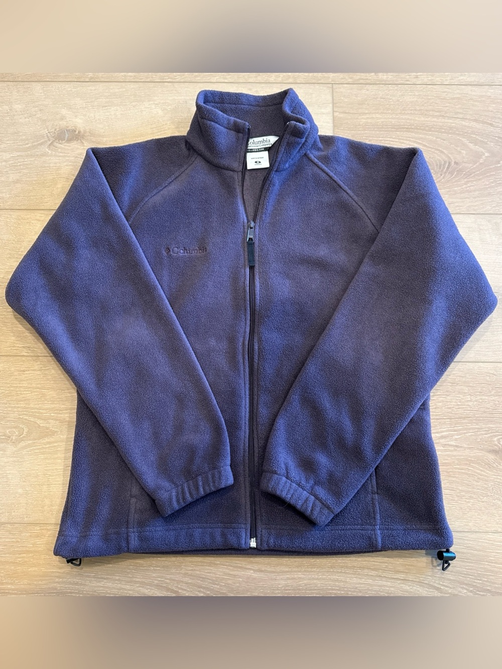 Columbia Plum Purple Fleece Jacket Light Weight, Full Zip, Pockets, Women’s  M